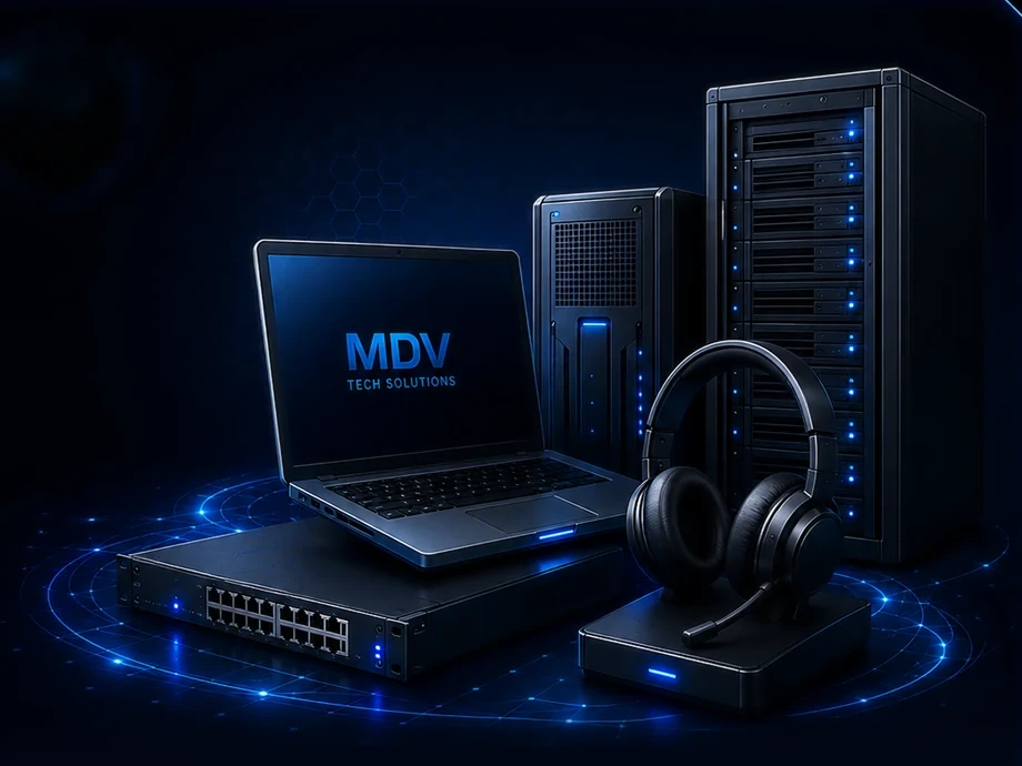 IT sales and support — shopping cart with a workstation and headset